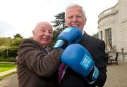 13 October 2011; Irish Boxing Champions Andrew Reddy, left, from Dublin, and Jim McCourt, from Belfast, who were honoured by Lucozade Sport and the Association of Sports Journalists in Ireland at a luncheon in the Radisson Hotel, Stillorgan, Dublin. Photo by Sportsfile