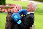 13 October 2011; Irish Boxing Champions Andrew Reddy, left, from Dublin, and Jim McCourt, from Belfast, who were honoured by Lucozade Sport and the Association of Sports Journalists in Ireland at a luncheon in the Radisson Hotel, Stillorgan, Dublin. Picture credit: Ray McManus / SPORTSFILE