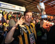 16 October 2011; Paul Kernan, Crossmaglen Rangers, celebrates with the cup. Armagh County Senior Football Championship Final, Crossmaglen Rangers v Ballymacnab Round Towers, Morgan Athletic Grounds, Armagh. Picture credit: Oliver McVeigh / SPORTSFILE