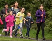 23 April 2017; Parkrun Ireland in partnership with Vhi, expanded their range of junior events to seven with the introduction of the Balbriggan junior parkrun on Sunday morning. Junior parkruns are 2km long and cater for 4 to 14 year olds, free of charge providing a fun and safe environment for children to enjoy exercise. Pictured are Parkrun participants at Bremore Castle Park, in Balbriggan, Co. Dublin. Photo by Eóin Noonan/Sportsfile