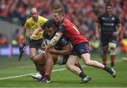 22 April 2017; Billy Vunipola of Saracens is tackled by Andrew Conway of Munster during the European Rugby Champions Cup Semi-Final match between Munster and Saracens at the Aviva Stadium in Dublin. Photo by Diarmuid Greene/Sportsfile