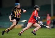 23 April 2017; Amy O'Connor of Cork in action against Denise Gaule of Kilkenny  during the Littlewoods Ireland Camogie League Div 1 Final match between Cork and Kilkenny at Gaelic Grounds, in Limerick.  Photo by Ray McManus/Sportsfile