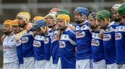 23 April 2017; Laois players stand for the National Anthem before the Leinster GAA Hurling Senior Championship Qualifier Group Round 1 match between Laois and Westmeath at O'Moore Park, in Portlaoise, Co Laois. Photo by Piaras Ó Mídheach/Sportsfile