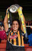 23 April 2017; Kilkenny captain Meighan Farrell celebrates with the cup after the Littlewoods Ireland Camogie League Div 1 Final match between Cork and Kilkenny at Gaelic Grounds, in Limerick.  Photo by Ray McManus/Sportsfile