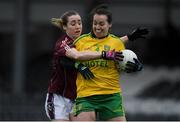 23 April 2017; Nicole McLaughlin of Donegal in action against Caitriona Cormican of Galway during the Lidl Ladies Football National League Division 1 semi-final match between Donegal and Galway at Markievicz Park, in Sligo. Photo by Brendan Moran/Sportsfile