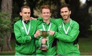 23 April 2017; Winners of the Senior Men's relay race, from left, Kieran Kelly, Kevin Dooney and Conor Dooney. Irish Life Health National Road Relays at Raheny Village, in Dublin. Photo by Tomás Greally/Sportsfile