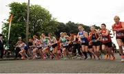 23 April 2017; A general view of the start of the Master Women's race, during the Irish Life Health National Road Relays at Raheny Village, in Dublin. Photo by Tomás Greally/Sportsfile