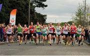 23 April 2017; A general view of the start of the Master Men's race, during the Irish Life Health National Road Relays at Raheny Village, in Dublin. Photo by Tomás Greally/Sportsfile