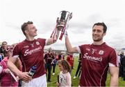 23 April 2017; Joe Canning, left, and captain David Burke of Galway celebrate with the cup after the Allianz Hurling League Division 1 Final match between Galway and Tipperary at the Gaelic Grounds in Limerick. Photo by Diarmuid Greene/Sportsfile