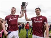 23 April 2017; Joe Canning, left, and captain David Burke of Galway celebrate with the cup after the Allianz Hurling League Division 1 Final match between Galway and Tipperary at the Gaelic Grounds in Limerick. Photo by Diarmuid Greene/Sportsfile