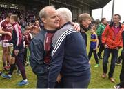 23 April 2017; Galway manager Michéal Donoghue is congratulated by Galway kitman James 'Tex' O'Callaghan during the Allianz Hurling League Division 1 Final match between Galway and Tipperary at the Gaelic Grounds in Limerick. Photo by Diarmuid Greene/Sportsfile