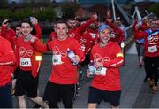 23 April 2017; Participants make their way to the start line ahead of the Virgin Media Night Run at Spencer Dock Hotel, in Dublin. Photo by Eóin Noonan/Sportsfile