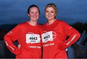 23 April 2017; Participants and sisters, from left, Siobhan and Maria Browne, from Blackrock, Dublin, ahead of the Virgin Media Night Run at Spencer Dock Hotel, in Dublin. Photo by Eóin Noonan/Sportsfile