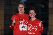 23 April 2017; Participants, from left, Louise Devitt and Shauna Murphy, both from Coolock, Dublin, ahead of the Virgin Media Night Run at Spencer Dock Hotel, in Dublin. Photo by Eóin Noonan/Sportsfile