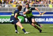 23 April 2017; Robbie Henshaw of Leinster in action against Aurélien Rougerie of ASM Clermont Auvergne during the European Rugby Champions Cup Semi-Final match between ASM Clermont Auvergne and Leinster at Matmut Stadium de Gerland in Lyon, France. Photo by Ramsey Cardy/Sportsfile