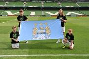 30 July 2011; FAI flag bearers and mascots at the Dublin Super Cup, Aviva Stadium, Lansdowne Road, Dublin. Picture credit: Brendan Moran / SPORTSFILE