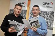 21 October 2011; GPA CEO Dessie Farrell, left, with GPA Chairman Dónal Óg Cusack in attendance at the GPA AGM 2011. Maldron Hotel, Dublin. Picture credit: David Maher / SPORTSFILE
