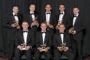21 October 2011; The 2011 GAA GPA All Star Kilkenny Hurlers of the Year, front row, from left, Paul Murphy, Tommy Walsh and Richie Hogan with back row, from left, Michael Rice, Henry Shefflin, Michael Fennelly, Brian Hogan and Richie Power at the GAA GPA All-Star Awards 2011 sponsored by Opel. National Convention Centre, Dublin. Photo by Sportsfile