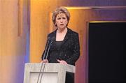 21 October 2011; President Mary McAleese speaking at the GAA GPA All-Star Awards 2011 sponsored by Opel. National Convention Centre, Dublin. Picture credit: Brendan Moran / SPORTSFILE