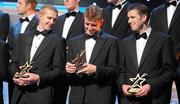21 October 2011; Kilkenny players, from left, Henry Shefflin, Richie Power and Michael Rice with their hurling awards at the GAA GPA All-Star Awards 2011 sponsored by Opel. National Convention Centre, Dublin. Picture credit: Brendan Moran / SPORTSFILE