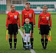 22 October 2011; Referee Petra Chudá, Slovakia, centre, with assistants Maria Lisická and Ivana Lesková. UEFA Women's Euro 2013 Qualifier, Republic of Ireland v Israel, Tallaght Stadium, Tallaght, Dublin. Picture credit: Stephen McCarthy / SPORTSFILE