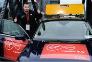23 April 2017; Conor Greally drove the Virgin Media branded lead car during the Virgin Media Night Run in Dublin. Photo by Cody Glenn/Sportsfile