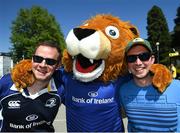 23 April 2017; Leinster mascot Leo the Lion with supporters before the European Rugby Champions Cup Semi-Final match between ASM Clermont Auvergne and Leinster at Matmut Stadium de Gerland in Lyon, France. Photo by Stephen McCarthy/Sportsfile