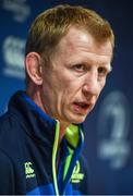 24 April 2017; Leinster head coach Leo Cullen during a press conference at Leinster Rugby Headquarters in UCD, Dublin. Photo by Seb Daly/Sportsfile