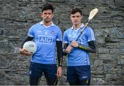 25 April 2017; SKINS ambassador Cian O’Sullivan along with Dublin hurler Eoghan O’Donnell today launched the renewal of the partnership between leading sports compression wear brand SKINS and Dublin GAA at DCU High Performance Gym and pitches, in Glasnevin, Dublin. Pictured are Cian O'Sullivan, left, and Eoghan O'Donnell. Photo by Sam Barnes/Sportsfile