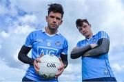 25 April 2017; SKINS ambassador Cian O’Sullivan along with Dublin hurler Eoghan O’Donnell today launched the renewal of the partnership between leading sports compression wear brand SKINS and Dublin GAA at DCU High Performance Gym and pitches, in Glasnevin, Dublin. Pictured are Cian O'Sullivan, left, and Eoghan O'Donnell. Photo by Sam Barnes/Sportsfile