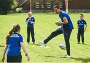 25 April 2017; The Bank of Ireland Leinster Rugby Camps were launched by Leinster Rugby stars Jonathon Sexton, Sean O’Brien and Jack McGrath at a pop up training session in St. Mary’s National School, Ranelagh. The camps will run in 27 different venues across the province throughout July and August. Visit www.leinsterrugby.ie/camps for more information. Jonathon Sexton of Leinster participates in a game of dodgeball with the kids. St. Mary's National School, Milltown Park, Sandford Road, Ranelagh, Dublin. Photo by David Fitzgerald/Sportsfile
