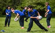 25 April 2017; The Bank of Ireland Leinster Rugby Camps were launched by Leinster Rugby stars Jonathon Sexton, Sean O’Brien and Jack McGrath at a pop up training session in St. Mary’s National School, Ranelagh. The camps will run in 27 different venues across the province throughout July and August. Visit www.leinsterrugby.ie/camps for more information. Christian Leydier in action during a tag rugby session. St. Mary's National School, Milltown Park, Sandford Road, Ranelagh, Dublin. Photo by David Fitzgerald/Sportsfile