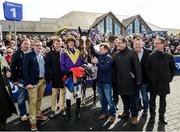 25 April 2017; Jockey David Mullins and the winning connections of Cilaos Emery after the Herald Champion Novice Hurdle at Punchestown Racecourse in Naas, Co. Kildare. Photo by Cody Glenn/Sportsfile