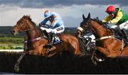 25 April 2017; Fox Norton, right, with Robbie Power up, jump the last alongside Un De Sceaux, with Ruby Walsh up, who finished second, on their way to winning the BoyleSport Champion Steeplechase on Fox Norton at Punchestown Racecourse in Naas, Co. Kildare. Photo by Cody Glenn/Sportsfile