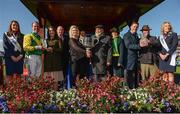 25 April 2017; Jockey Robbie Power, second from left, owner Alan Potts, centre right, trainer Colin Tizzard and winning connections of Fox Norton after winning the BoyleSport Champion Steeplechase at Punchestown Racecourse in Naas, Co. Kildare. Photo by Cody Glenn/Sportsfile