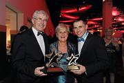 21 October 2011; Dublin footballer Alan Brogan with his parents Bernard Snr and Maria in attendance at the GAA GPA All-Star Awards 2011 sponsored by Opel. National Convention Centre, Dublin. Picture credit: Ray McManus / SPORTSFILE