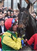 26 April 2017; Robbie Power kisses Sizing John after winning the Coral Punchestown Gold Cup at Punchestown Racecourse in Naas, Co. Kildare. Photo by Matt Browne/Sportsfile