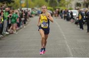 23 April 2017; Ciara Everard from UCD AC, in action during the Senior Women's relay race, at the Irish Life Health National Road Relays at Raheny Village, in Dublin. Photo by Tomás Greally/Sportsfile