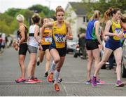 23 April 2017; Ellie Hartnett from UCD AC, in action during the Senior Women's relay race, at the Irish Life Health National Road Relays at Raheny Village, in Dublin. Photo by Tomás Greally/Sportsfile