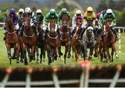 27 April 2017; A general view of the field during the JLT Handicap Hurdle at Punchestown Racecourse in Naas, Co. Kildare. Photo by Seb Daly/Sportsfile