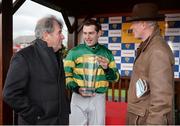 27 April 2017; Owner J.P. McManus, left, jockey Jody McGarvey, centre, and trainer Willie Mullins after winning the Ryanair Novice Steeplechase with Great Field at Punchestown Racecourse in Naas, Co. Kildare. Photo by Seb Daly/Sportsfile