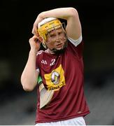 23 April 2017; Niall Mitchell of Westmeath adjusts his helmet before the Leinster GAA Hurling Senior Championship Qualifier Group Round 1 match between Laois and Westmeath at O'Moore Park, in Portlaoise, Co Laois. Photo by Piaras Ó Mídheach/Sportsfile