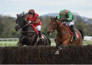 28 April 2017; Balnaslow, right, with Derek O'Connor up, jump the last alongside Mendip Express, left, with David Maxwell up, on their way to winning the Star Best For Racing Coverage Champion Hunters Steeplechase at Punchestown Racecourse in Naas, Co. Kildare. Photo by Seb Daly/Sportsfile