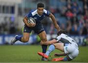 28 April 2017; Adam Byrne of Leinster is tackled by Lee Jones of Glasgow Warriors during the Guinness PRO12 Round 21 match between Leinster and Glasgow Warriors at the RDS Arena in Dublin. Photo by Brendan Moran/Sportsfile