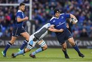 28 April 2017; Mike Ross of Leinster is tackled by Adam Ashe of Glasgow Warriors during the Guinness PRO12 Round 21 match between Leinster and Glasgow Warriors at the RDS Arena in Dublin. Photo by Stephen McCarthy/Sportsfile