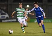 28 April 2017; Simon Madden of Shamrock Rovers in action against Dean Clarke of Limerick FC during the SSE Airtricity League Premier Division match between Shamrock Rovers and Limerick FC at Tallaght Stadium in Dublin. Photo by Matt Browne/Sportsfile