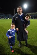 28 April 2017; Mike Ross of Leinster with his son Kevin and daughter Chloe following the Guinness PRO12 Round 21 match between Leinster and Glasgow Warriors at the RDS Arena in Dublin. Photo by Stephen McCarthy/Sportsfile