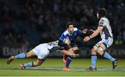 28 April 2017; Joey Carbery of Leinster is tackled by Sam Johnson, left, and Tim Swinson of Glasgow Warriors during the Guinness PRO12 Round 21 match between Leinster and Glasgow Warriors at the RDS Arena in Dublin. Photo by Stephen McCarthy/Sportsfile