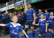 28 April 2017; Leinster mascots with Dominic Ryan of Leinster prior to the Guinness PRO12 Round 21 match between Leinster and Glasgow Warriors at the RDS Arena in Dublin. Photo by Sam Barnes/Sportsfile