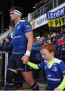 28 April 2017; Leinster mascots with Tom Daly of Leinster prior to the Guinness PRO12 Round 21 match between Leinster and Glasgow Warriors at the RDS Arena in Dublin. Photo by Sam Barnes/Sportsfile